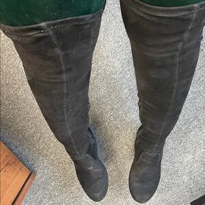 Carlos Faux Suede Black Over-the-Knee Boots